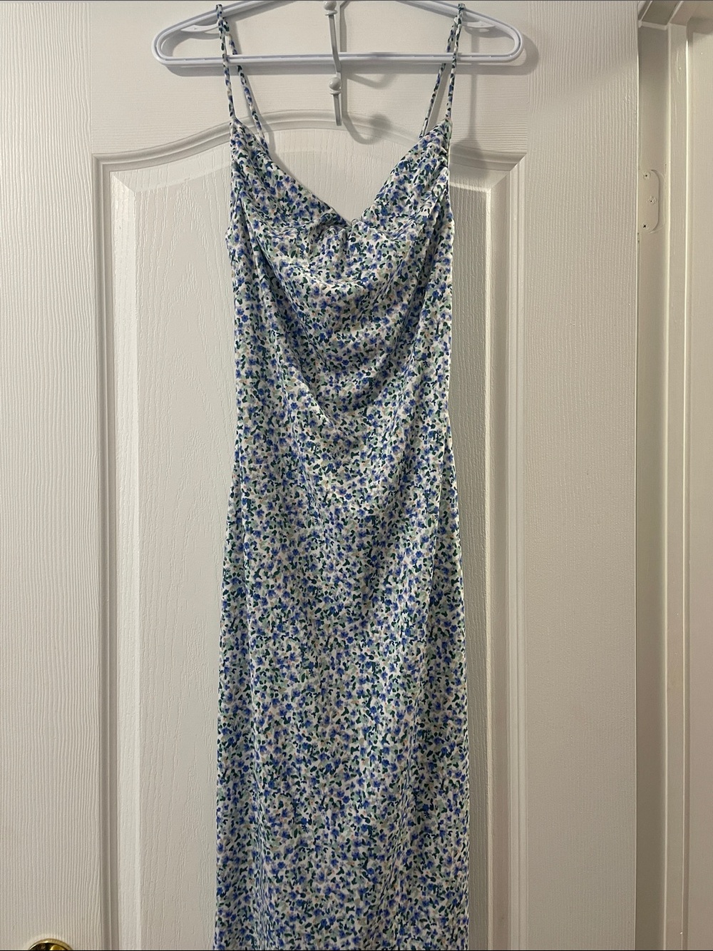 Floral Cowl Neck Midi Dress